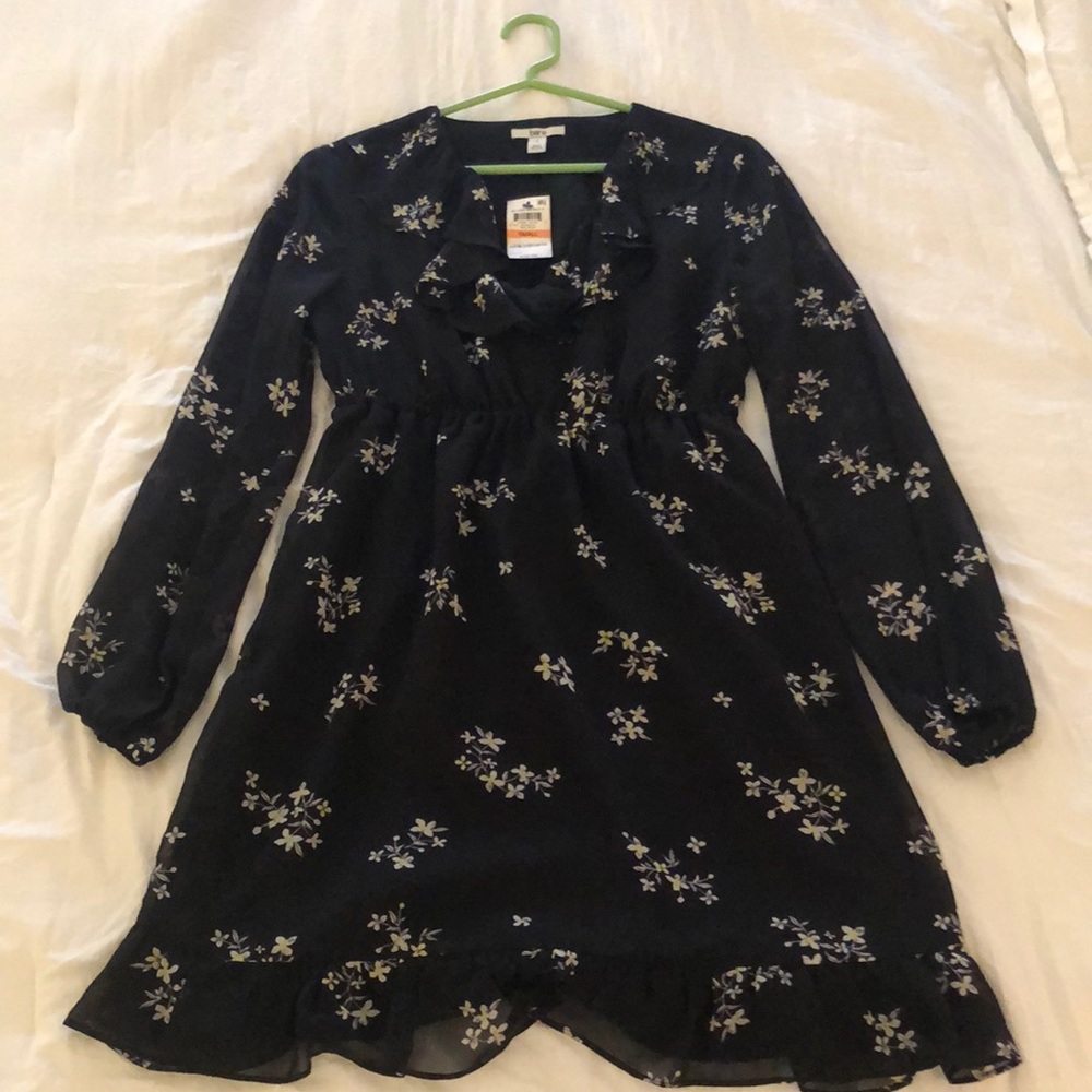 Bar III Black Floral Dress